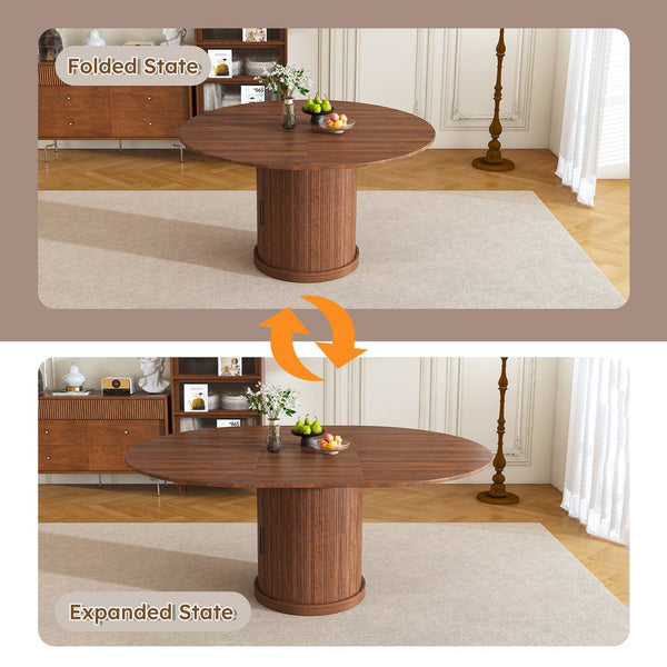 English Elm 59-inch Expandable Glass Top Dining Set Seats 8 with Upholstered Chairs X-base W2700S00113