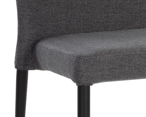 Sunpan James Stackable Dining Chair Set of 2 - Stylish Faux Leather with Unique Backrest Design, Modern Charm City Grey