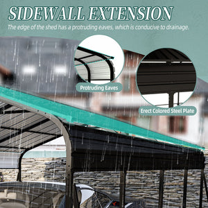 English Elm Metal Carport 12x20 Galvanized Steel Canopy Heavy Duty Outdoor Garage Shelter Kit W1598S00018