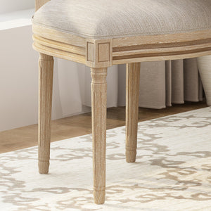 English Elm Christopher Knight Home® - DININGCHAIR Elegant Wicker & Fabric Dining Seat with Carved Legs Distressed Finish for Stylish Homes Beige 65165.00BGE