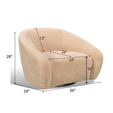 English Elm Luzern Modern Upholstered Accent Chair, 360° Swivel, Camel