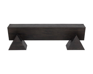 Sunpan Gregor Bench - Stylish Angular Seating in Solid Acacia Wood, Perfect for Contemporary Spaces Dark Brown