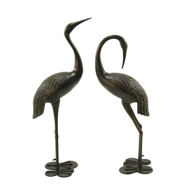 English Elm Christopher Knight Home® - Bird Antique Bronze Rust‑Proof Aluminum Crane Garden Statues Set of 2 — Handcrafted, Weather‑Resistant Elegance for Patio (43" Tall) 62909.00SHNCOP_62910.00SHNCOP