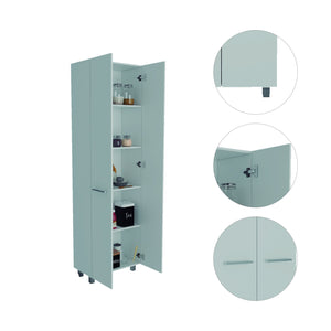 English Elm Pantry Tall Storage Cabinet with Five Shelves for Kitchen, Pantry, or Laundry Room Organization and Style White 31.5 L x 16.54 W x 5.91 H B097S00159