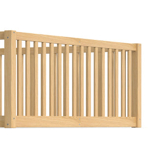 English Elm Queen Kids Floor Bed Pine Wood Frame with Safety Rails Door and Low Profile Design Natural W1580P417673