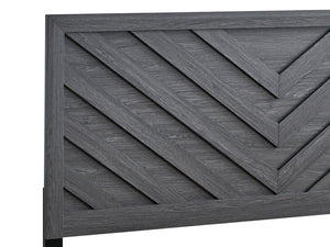 English Elm Rustica Queen Panel Bed Gray Finish Architectural Trim Overlay Modern Bedroom Frame B078S00656