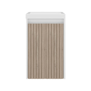 English Elm Syracuce Floating Vanity with Fluted Door Resin Sink and Shelved Storage for Small Bathrooms B070P487560