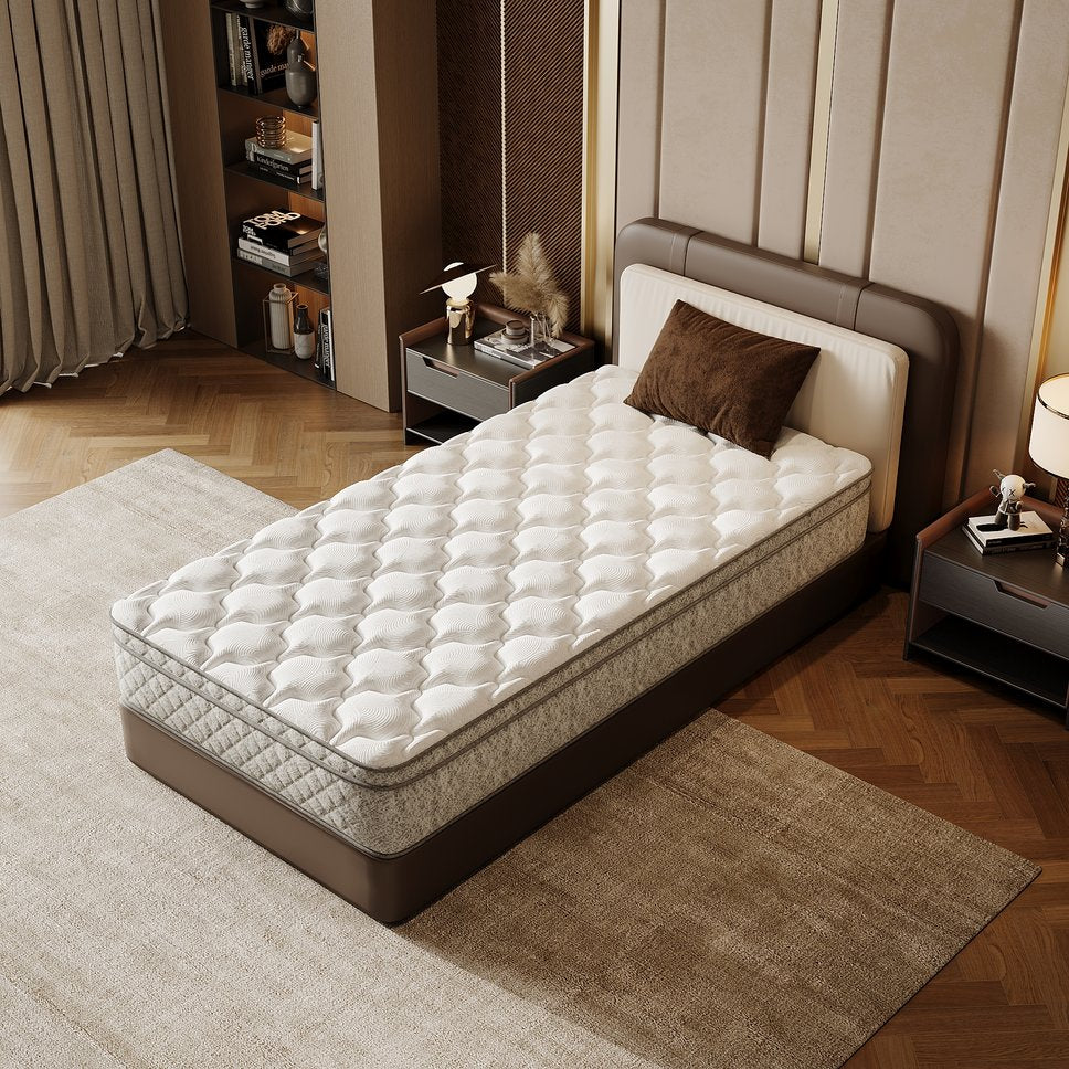English Elm Twin Hybrid Mattress 12 Inch Gel Memory Foam Pocket Coils Medium Firm Sleep Support W3682P338216