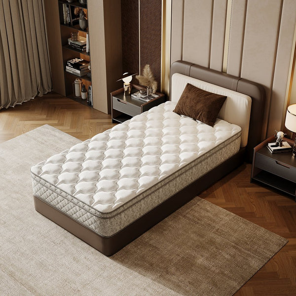 English Elm Twin Hybrid Mattress 12 Inch Gel Memory Foam Pocket Coils Medium Firm Sleep Support W3682P338216