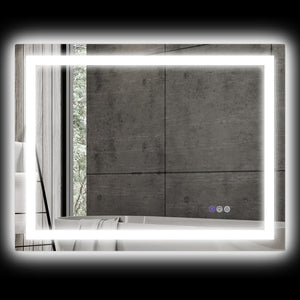 English Elm Homcom Led Bathroom Mirror: 35"X28" Anti-Fog, Dimmable Light, Custom Color Temp, Wall Mounted Magic W2225P229191