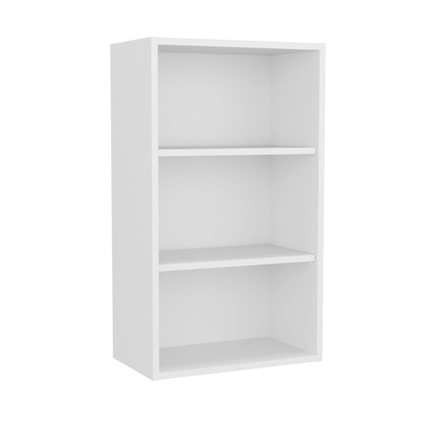 English Elm Eco 36" High Open 3-Tier Wall Cabinet with Durable Particle Board Shelves for Stylish Storage Solution White 20.6 L x 66 W x 9 H B070P254760