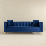 English Elm Ashcroft Furniture - Angelina Sofa 91" (Dark Blue Velvet)