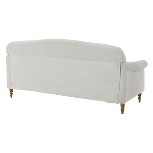 English Elm Modern Chenille Loveseat with Rolled Arms Pocket Spring Cushions and Rubberwood Legs N763P362173R