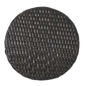 English Elm Outdoor Wicker Hourglass Side Table Sculptural Rattan Weave Patio Accent N773P362081B