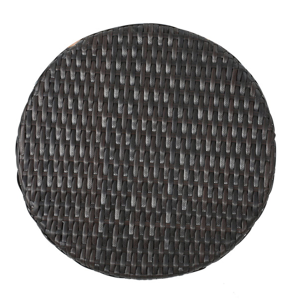 English Elm Outdoor Wicker Hourglass Side Table Sculptural Rattan Weave Patio Accent N773P362081B