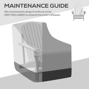 English Elm Outsunny Wooden Adirondack Chair With Cup Holder, Weather-Resistant Outdoor Furniture For Relaxation W2225P174083-GIGA