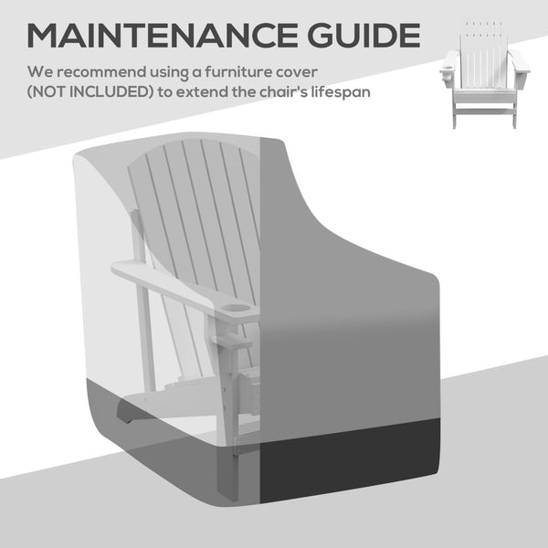 English Elm Outsunny Wooden Adirondack Chair With Cup Holder, Weather-Resistant Outdoor Furniture For Relaxation W2225P174083-GIGA