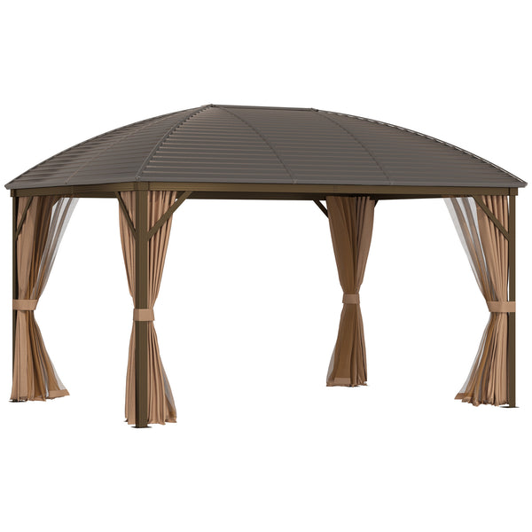 English Elm Garden Hardtop Gazebo Aluminum Frame Steel Dome Roof Outdoor Patio Shelter T3971S00016