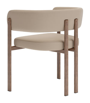 Ruge Dining Chair Set of 2 - Stylish Beige Vinyl, Modern Design for Elegant Dining & Lounge Spaces
