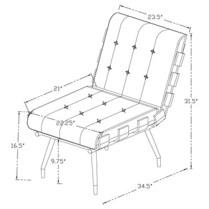 English Elm Staten Tufted Armless Chair Striped Fabric Upholstery with Pocket Coil Seating B062P440077