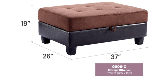 English Elm Elegant Chocolate Microfiber Upholstered Ottoman - Compact 18"H x 37"W x 26"D Seat, Durable, Contemporary Style B078108510
