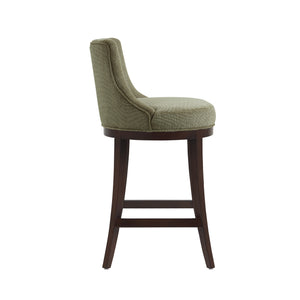 English Elm Lucia Leaf Green Chenille Barstool With Beech Wood Legs - Ergonomic Comfort & Stylish Design! B365P398047