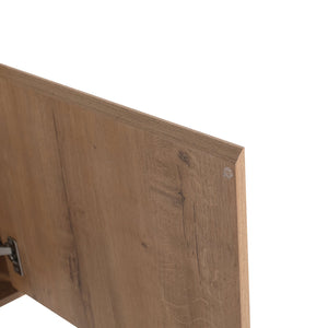 English Elm 26'' Wall-Mounted Bathroom Vanity with Glossy White Ceramic Sink, Soft-Close Door & Waterproof Finish Imitative Oak W999P310752