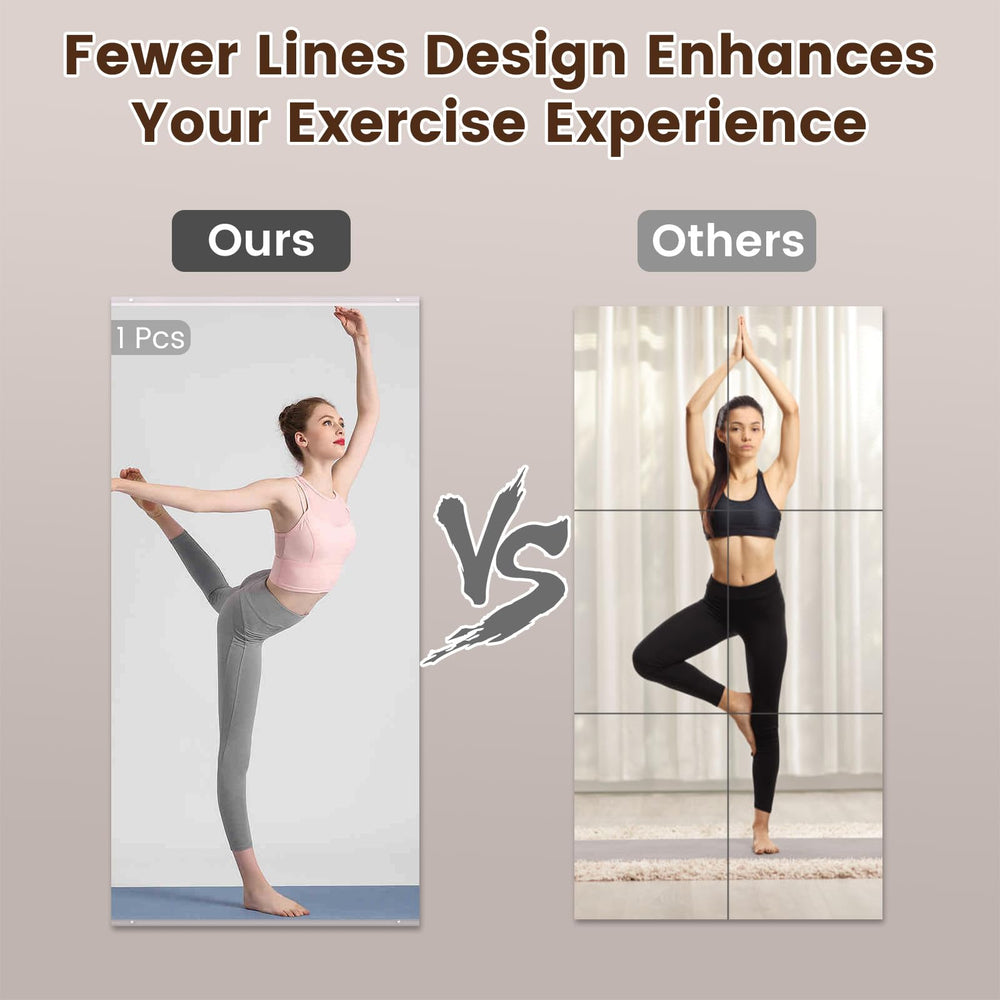 English Elm 48x24 Tempered Glass 2-Pack Gym Mirror Set Wall-Mounted Framed Silver — Shatterproof HD Reflection T3757P347055