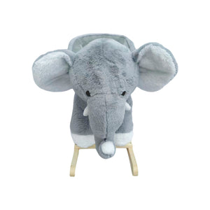 English Elm Kids Elephant Plush Rocking Toy with Sound Button Safety Belt and Sturdy Steel Frame W3723P374146
