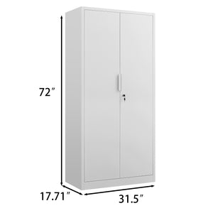 English Elm 72-inch Steel Locking Office Cabinet with 4 Adjustable Shelves for Legal File Storage White T3625P400654