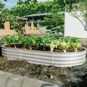 English Elm 8x4x1ft Galvanized Raised Garden Bed Kit – Heavy-Duty, Rust-Resistant Modular Planter, Easy Assembly W840P310527