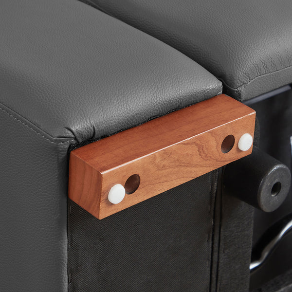 English Elm 4 Seats Modern Wall-Hugger Reclining Sofa – Genuine Leather L-Shaped Couch With Usb & Comfort Features W2582S00178