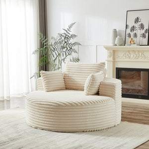 English Elm 55'l Corduroy Sleeper Chair Fluffy Lounge Seat for Bedroom or Media Room W834P413053
