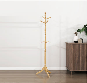 English Elm Natural Solid Wood Coat Rack 10-Hook 3-Tier Standing Hanger for Entryway Mudroom Scandinavian Style Natural 25 L x 6.25 W x 4.25 H B011P361928