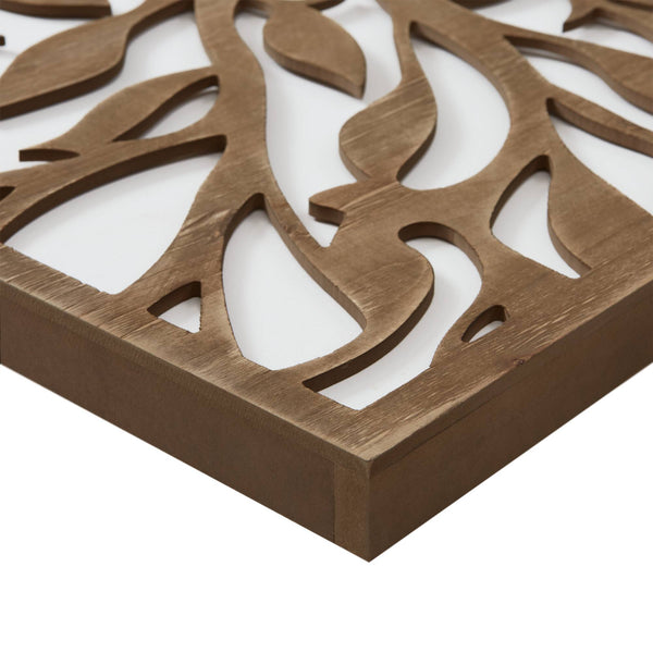 English Elm Birch Two-Tone Wood Panel Wall Art Set — Modern Rustic MDF & Fir Veneer Décor, Pair of 16x32 Panels Brown 33.27 L x 4.53 W x 18.31 H B035P341127