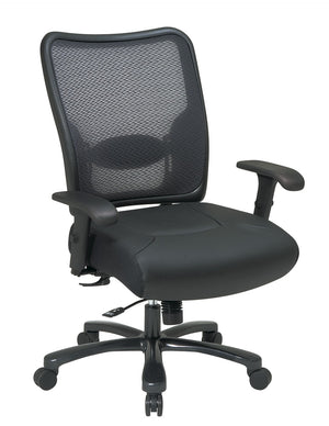 OSP Home Furnishings Big Tall Ergonomic Office Chair Breathable Mesh Back Bonded Leather Seat 400 Lb 75-47A773