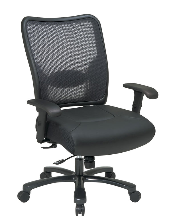 OSP Home Furnishings Big Tall Ergonomic Office Chair Breathable Mesh Back Bonded Leather Seat 400 Lb 75-47A773
