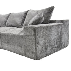 English Elm United We Win L-Shaped Chenille Sofa – Plush Comfort, Spacious Design, No Assembly Required, Modern Style W1568S00123-GIGA