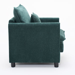 English Elm Comfy Modern Accent Chair Thick Cushioned Seat with Pillow Set for Reading Nooks W1893P396306