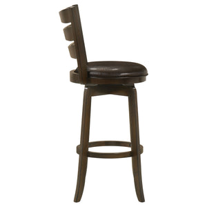 English Elm Fenster Dark Brown Wood Pub Height Swivel Bar Chair - Classic Design With Comfortable 360° Rotation B062P299938