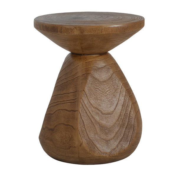 English Elm Patti Outdoor Mgo Side Table Sculptural Waterdrop Base with Wood Grain Texture N775P372422W