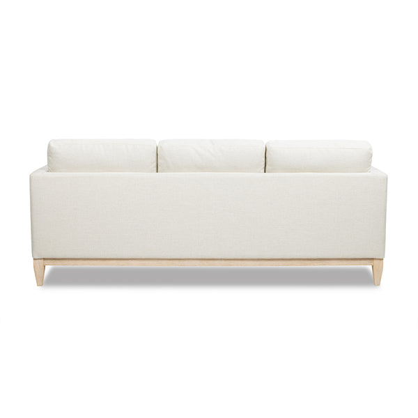 English Elm Jennifer Taylor Home - Knox 84" Modern Farmhouse Sofa in Flax White Linen — Feather-Down Foam, Removable Covers, Durable Fabric B2719P353145