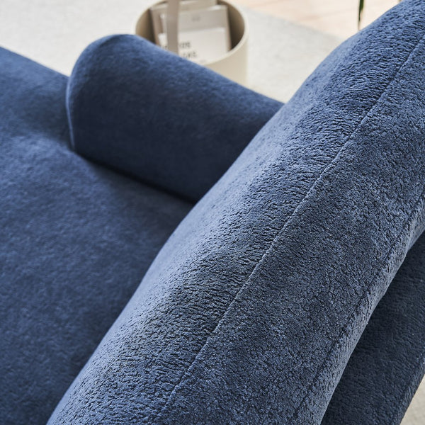 English Elm Modern Mid-Century Oversized Chaise Lounger Sofa Bed with Solid Wood Legs, Deep Seat Comfort Sleeper Blue W2363S00067