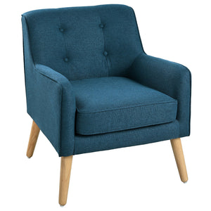 English Elm Mid-century Modern Accent Chair Tufted Polyester Upholstery Tapered Birch Legs N767P419113U