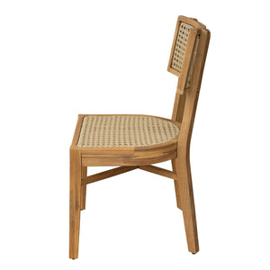 English Elm Christopher Knight Home® - Netro Acacia Wood Dining Chair Set of 2 with Light Brown Wicker Rattan Backrest Rustic Teak Comfort (96) N775P321708T