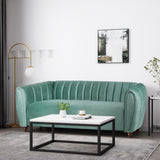 Christopher Knight Home® - Noble House - Richland Modern Glam Velvet Channel Stitch 3 Seater Sofa