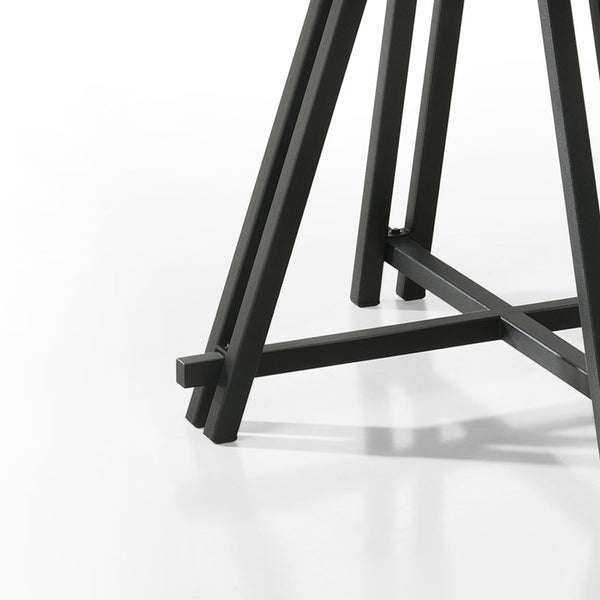 English Elm 47"W Rustic Round Dining Table with Distressed Oak Top & Industrial Metal Base for Entertaining B016S00039