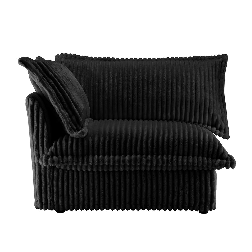 English Elm Koala Corduroy Left Chaise Sectional Sofa Deep Seat High Back Living Room Comfort W3041P272944