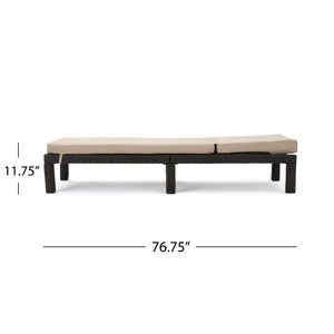 English Elm Christopher Knight Home® - PUERTA Chaise Lounge with Water-Repellent Beige Cushion, Dark Brown PE Rattan Frame, All-Season Comfort N775P247421B