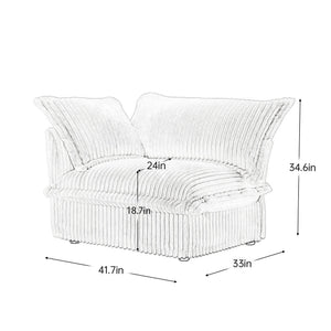 English Elm Koala Deep Seat Corduroy Sectional Sofa with Chaise and Plush High Back Support W3041P272939